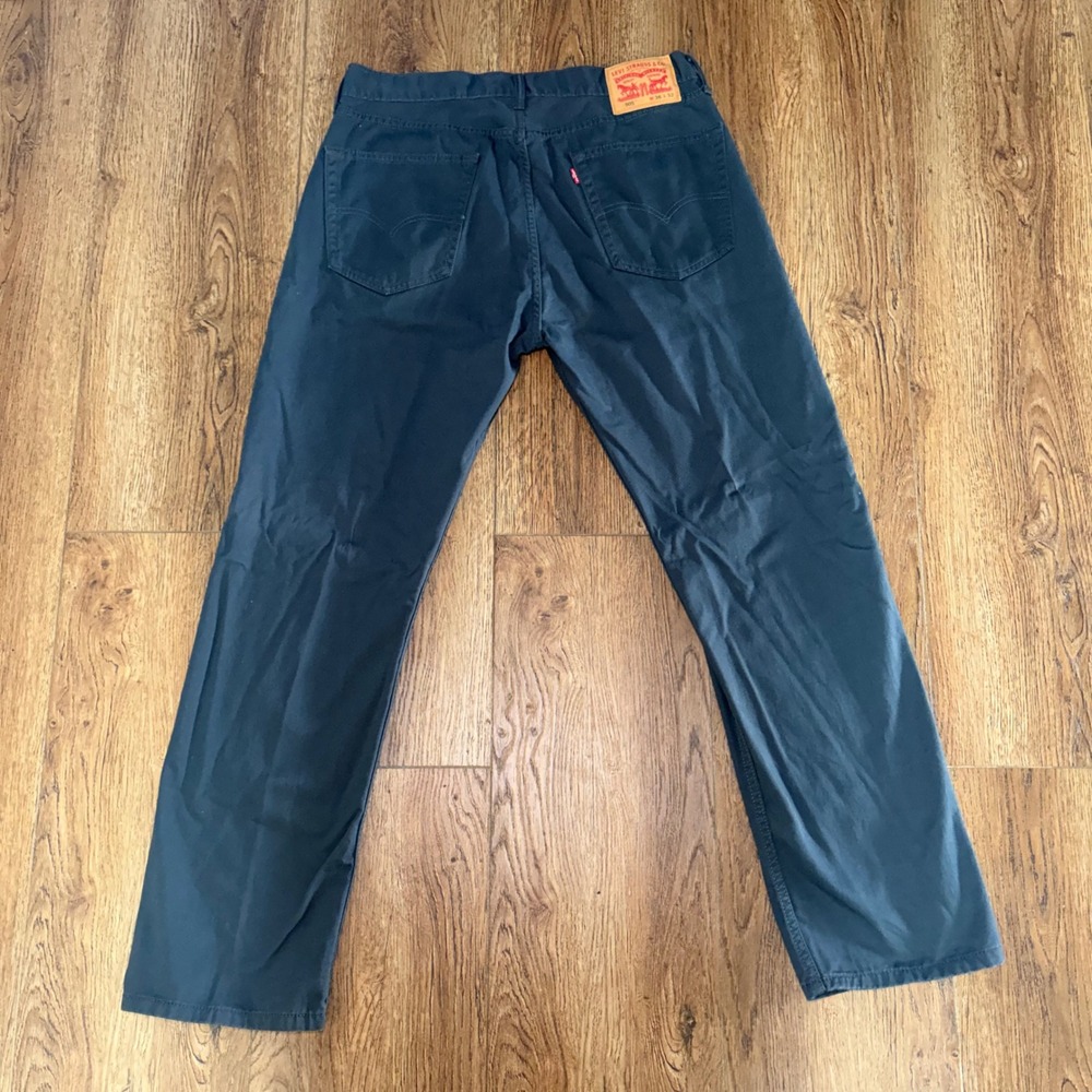 Levis 505‎ Regular Fit Straight Leg Pants Mens 36x32 Gray Twill 100% Cotton